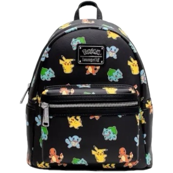 Loungefly Pokemon Starter Black Mini Backpack - Picture 1 of 6